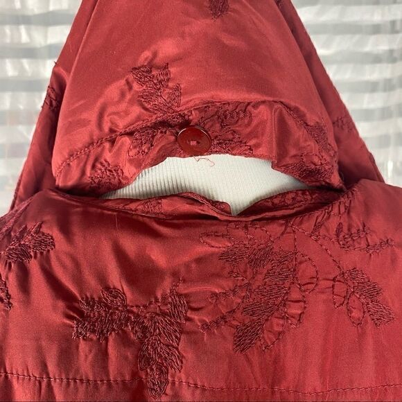 Cold water Creek Red Brocade Snap Up Jacket - Picture 5 of 9